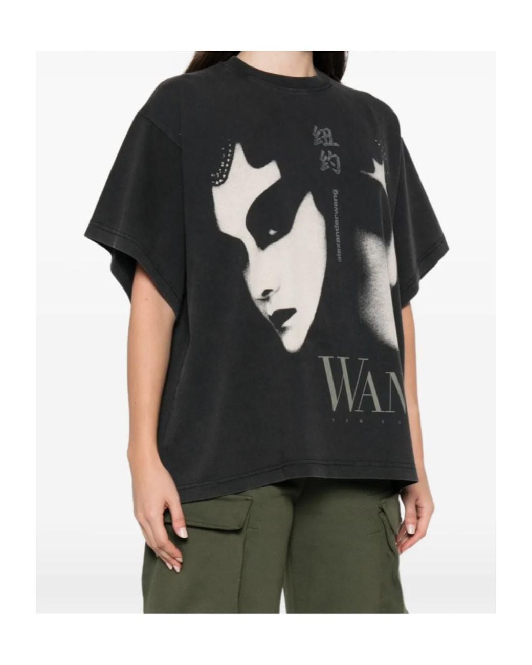 Alexander Wang Black Graphic-Print T-Shirt