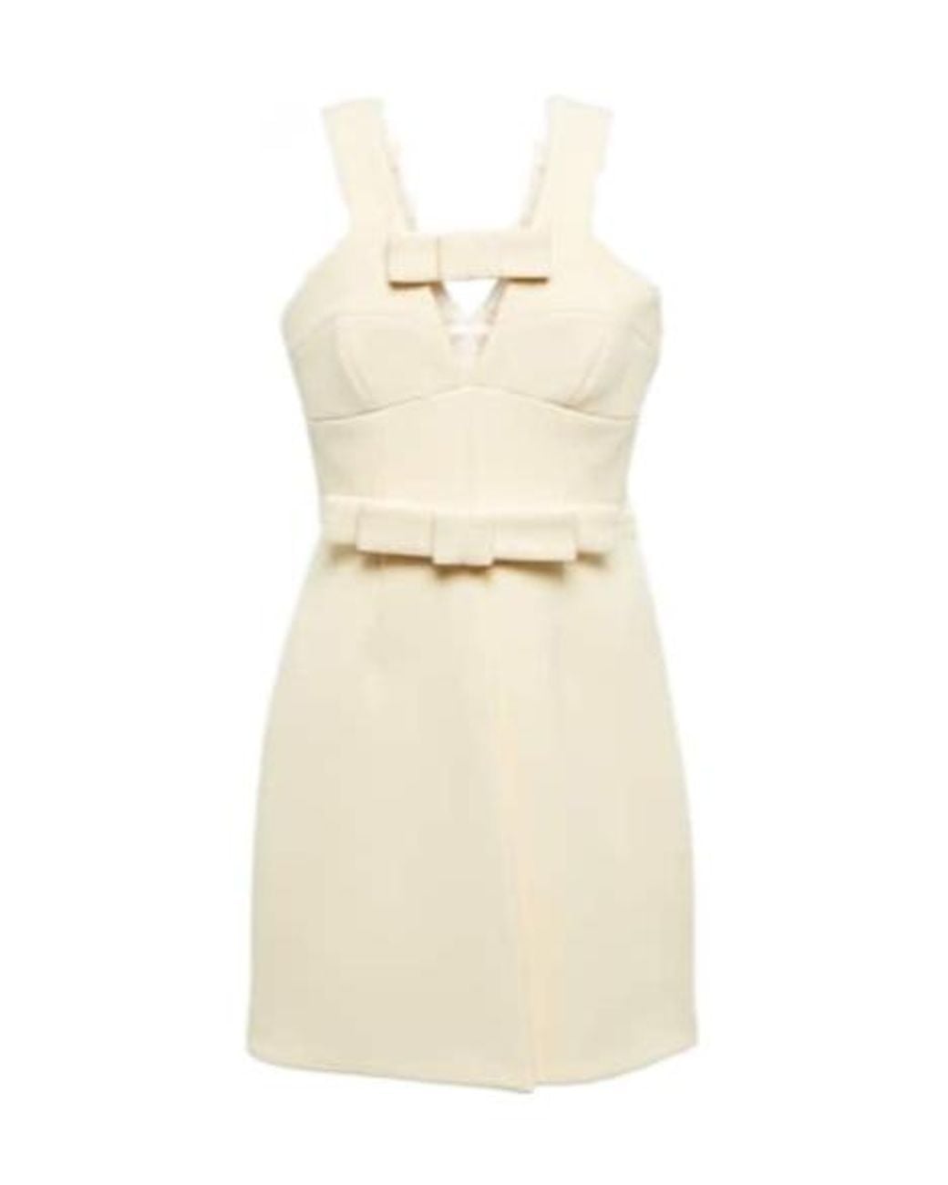 Jil Sander Natural Bow-Detail Wool-Blend Minidress