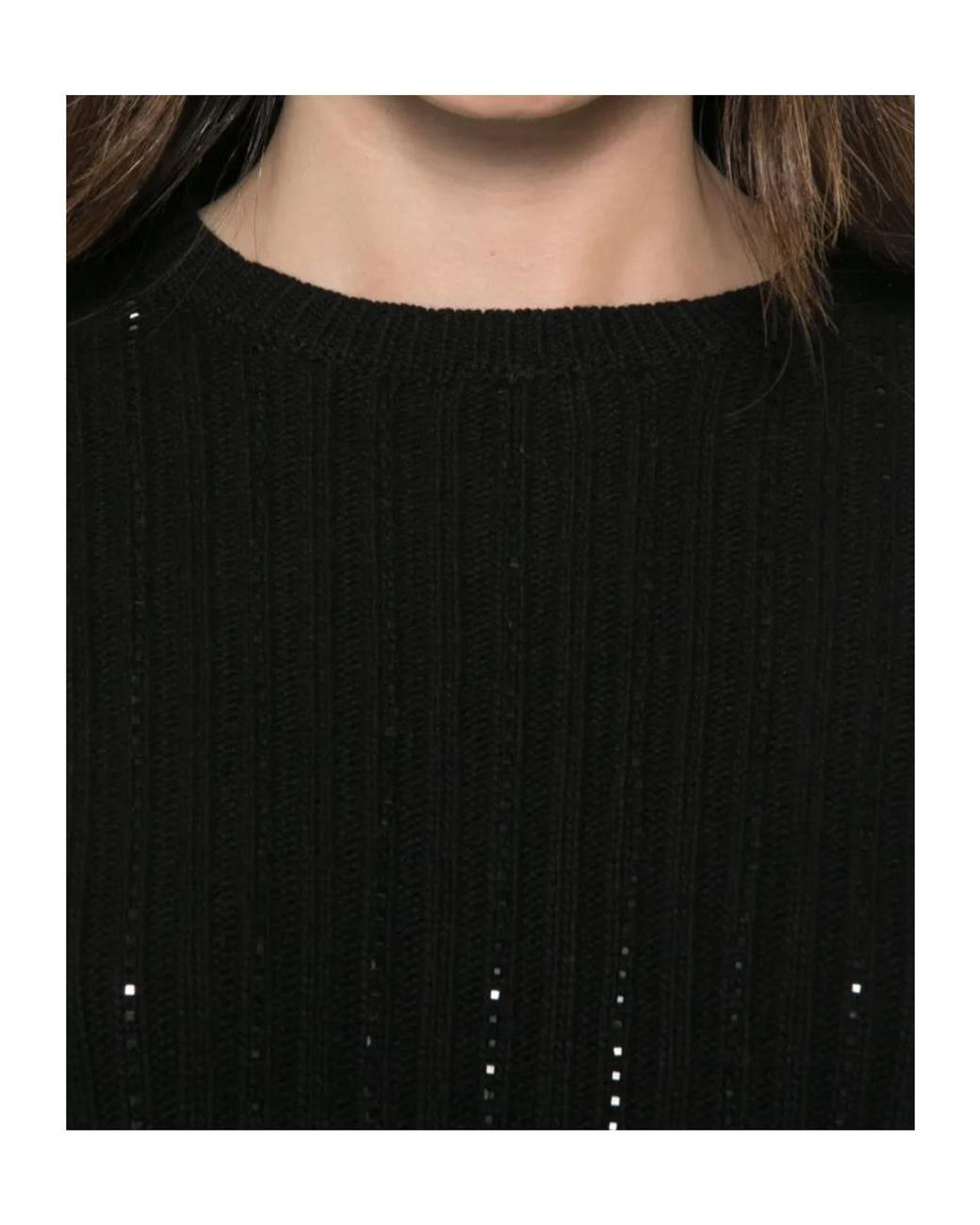Twinset Blue Rhinestone Knit Knitted Sweater