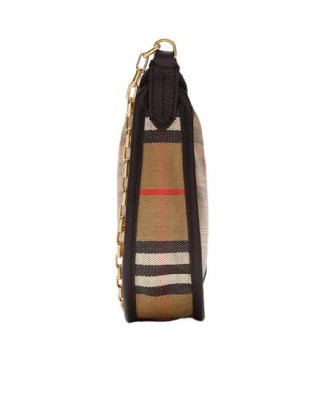 Burberry White バーバリー ハイランド チェーン ミニ ショルダーバッグ