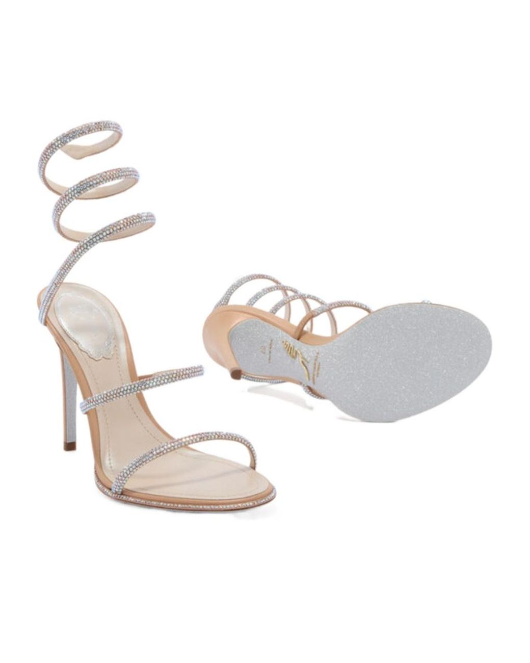 Rene Caovilla White Cleo Apricot Sandal
