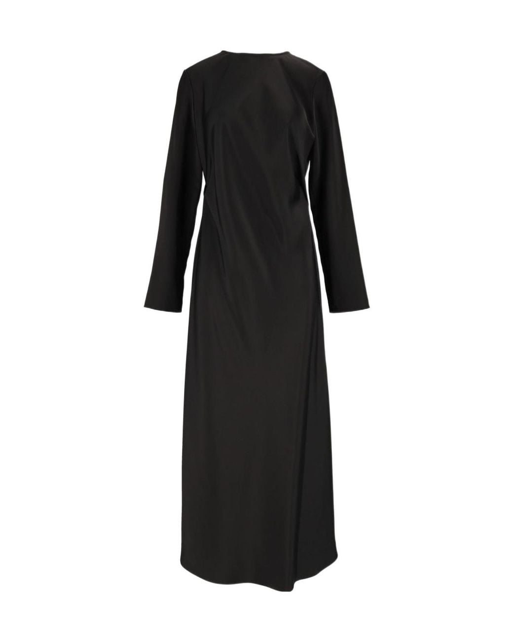 Emporio Armani Black Crewneck Satin Dress