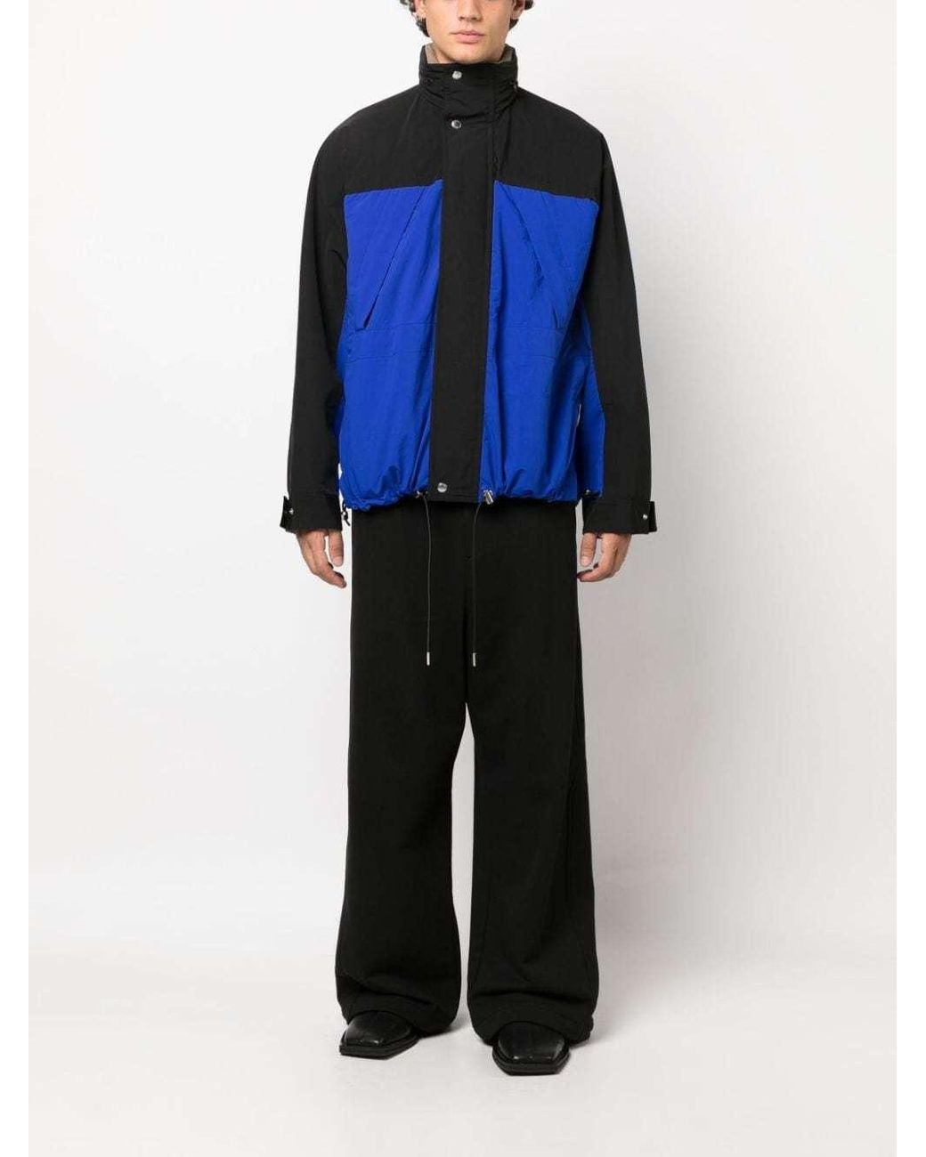 Sacai Blue Funnel-Neck Reversible Jacket for men