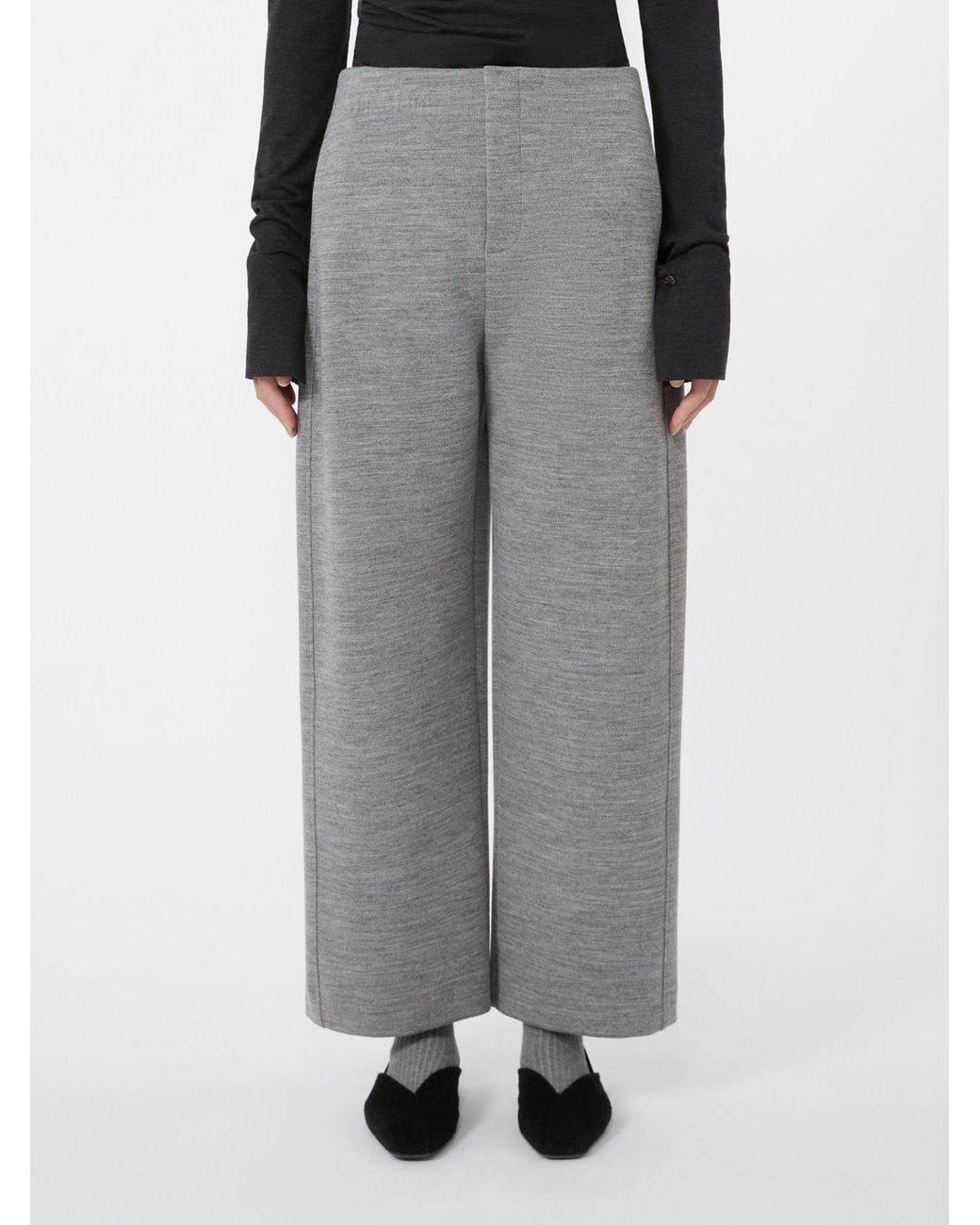 Max Mara Gray High-Waist Trousers