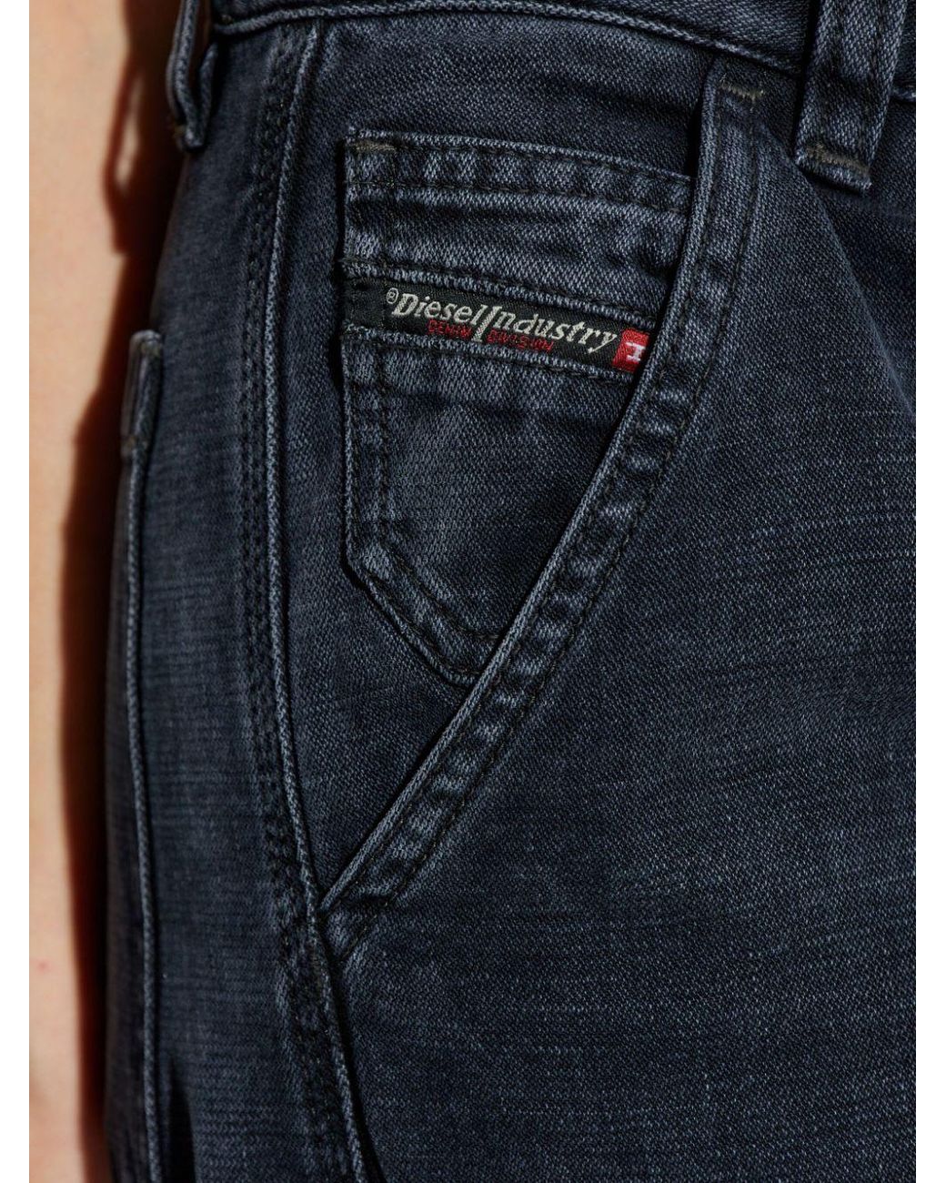 DIESEL Blue D-Pot-Cargo Logo Plaque Jeans
