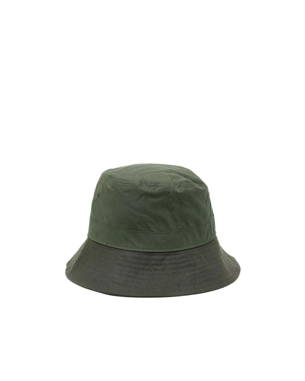 Barbour Green Logo Embroidered Two-Toned Bucket Hat