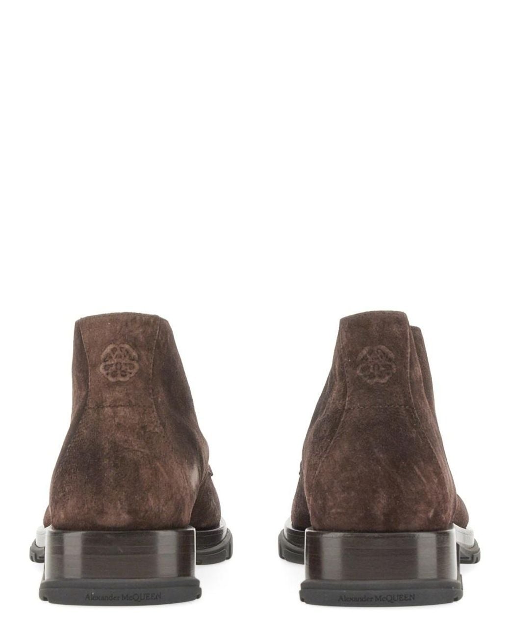 McQueen Brown Lace-Up Boots for men