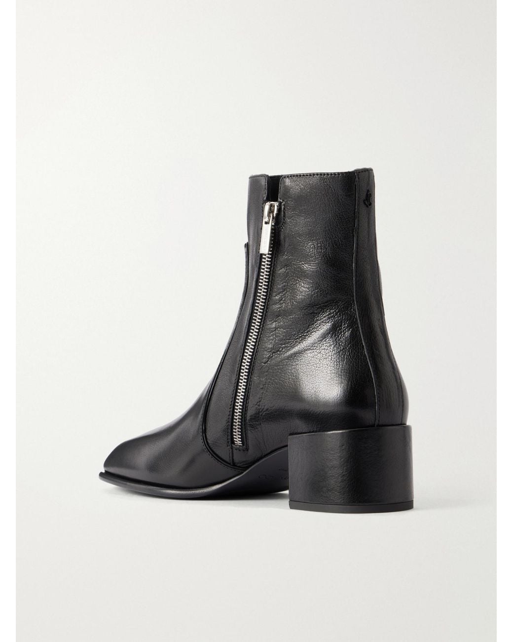 Jimmy Choo Black Full-Grain Leather Ankle Boots