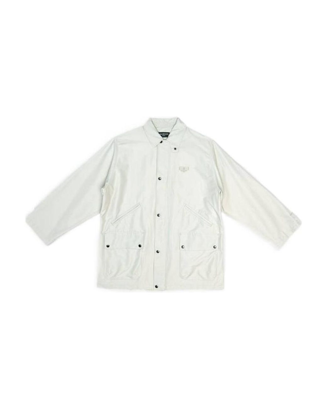 Balenciaga White Raglan-Sleeve Parka Coat for men