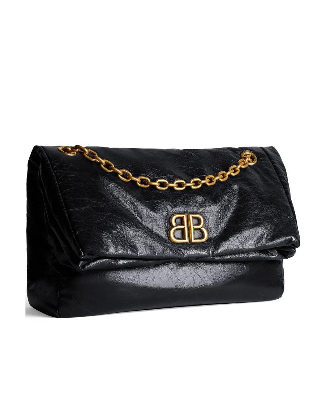 Balenciaga Black Monaco Medium Chain Shoulder Bag