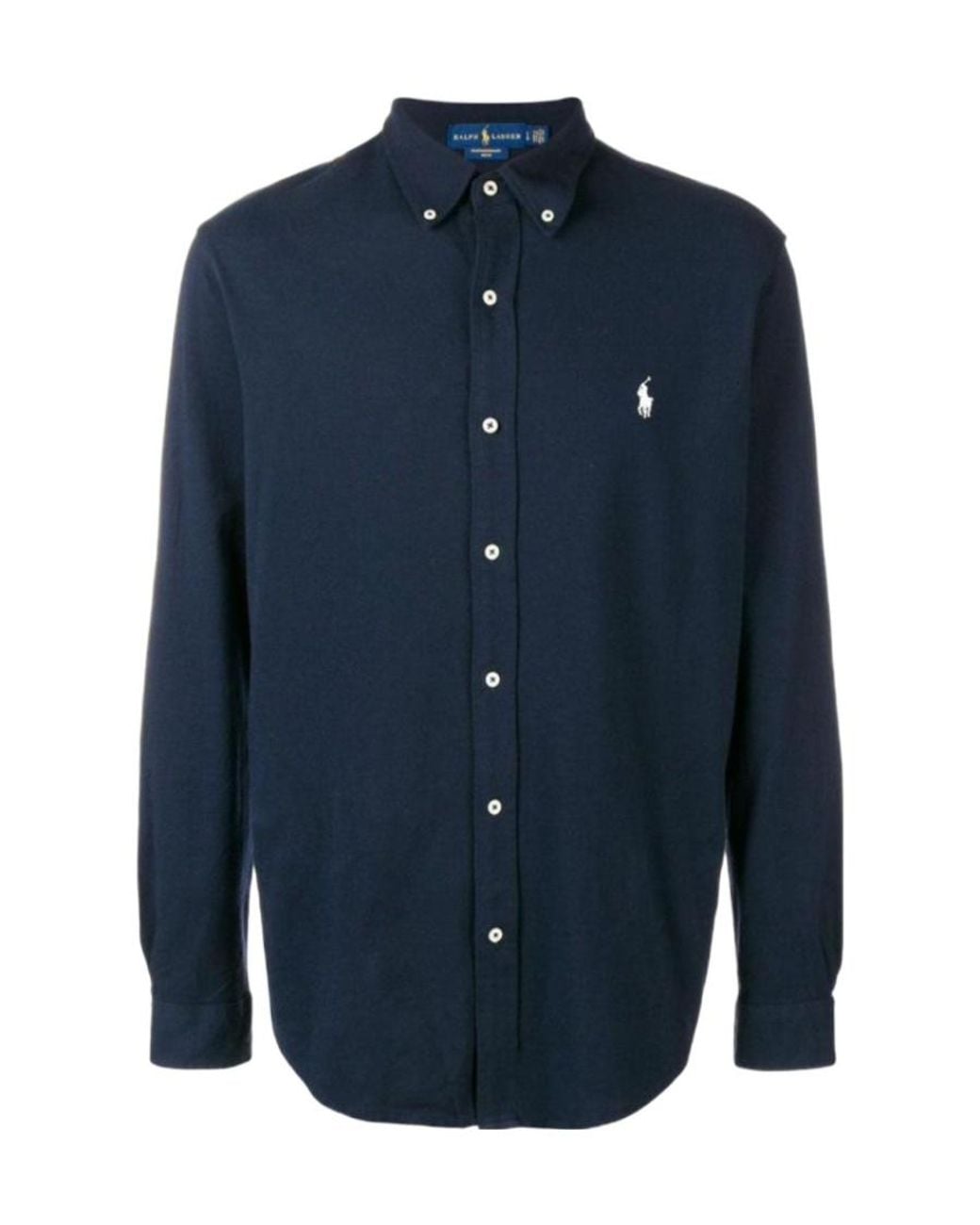 Ralph Lauren Blue Polo Pony Embroidered Buttoned Shirt for men