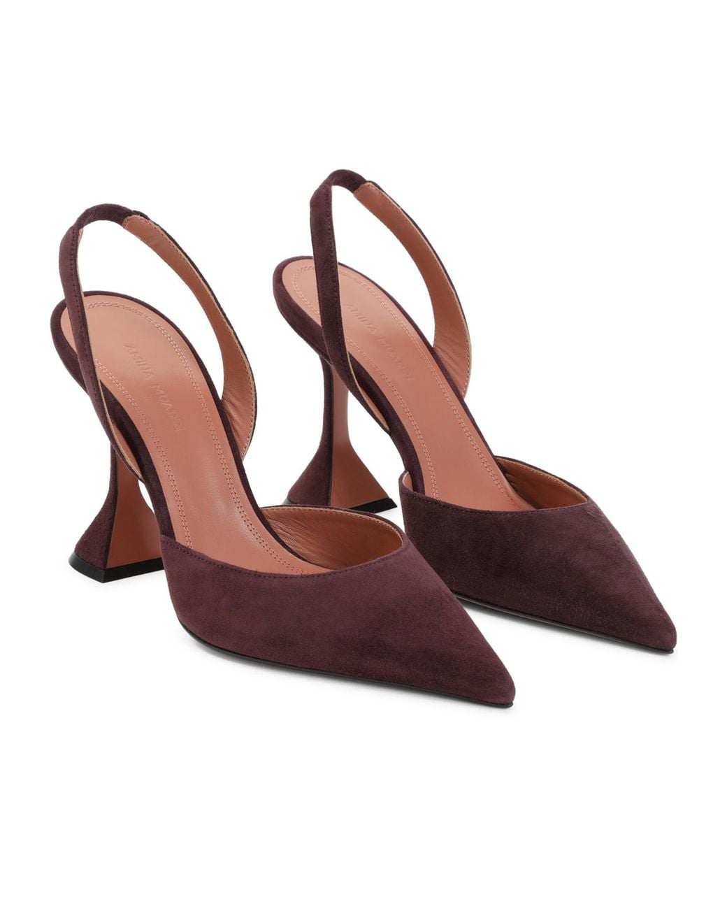 AMINA MUADDI Brown Pointed-Toe High-Heeled Sandals
