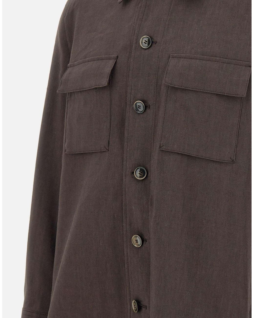 Boss Brown Boss Button-Up Relaxed-Fit Overshirt for men