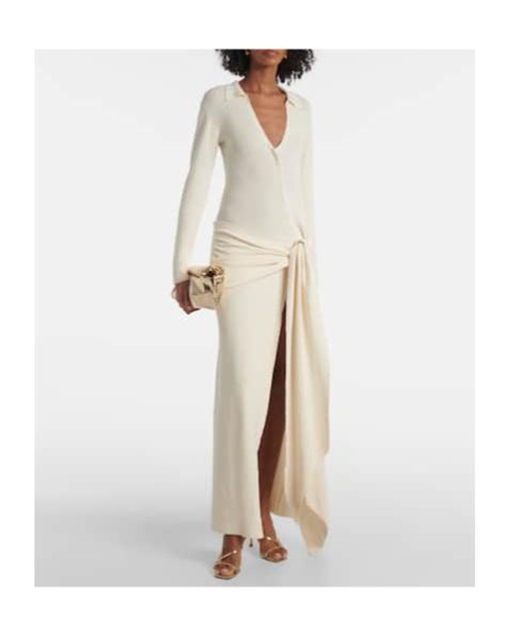 AYA MUSE White V-Neck Dress