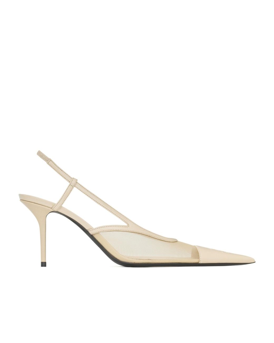 Saint Laurent White Renée Slingback Pumps