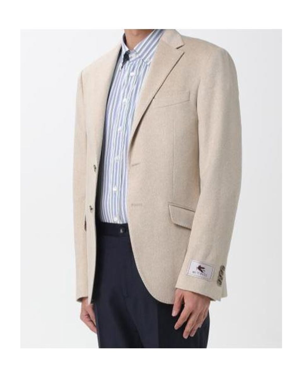 Etro Natural Paisley-Lined Cashmere Jacket for men