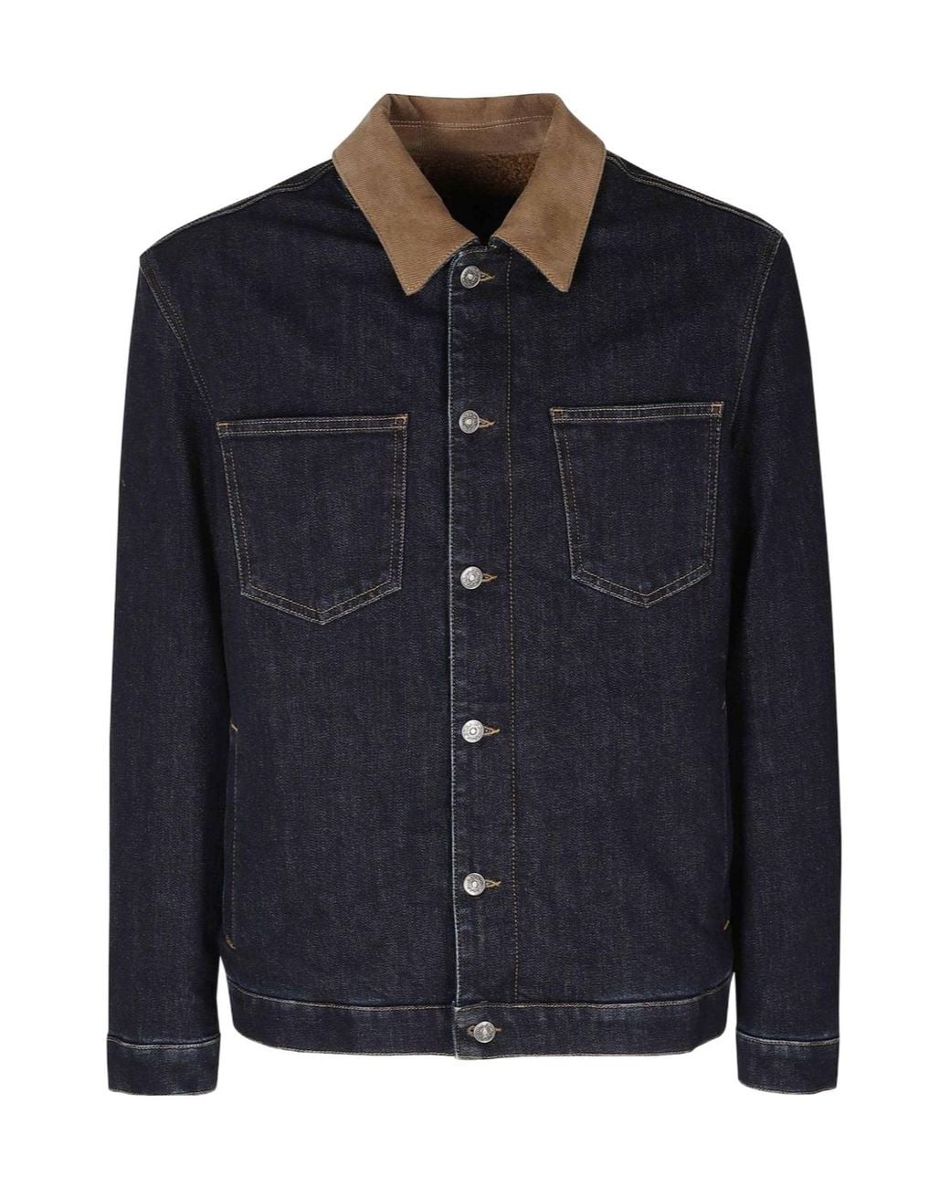 Dondup Blue Contrast Collar Denim Jacket for men
