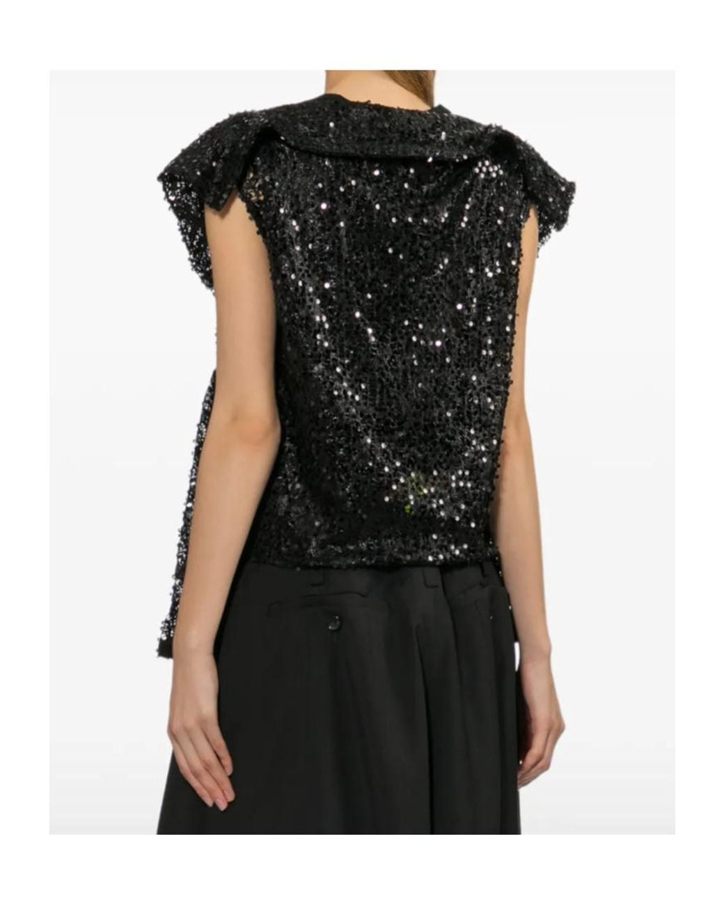 Junya Watanabe Black Sequin-Embellished Top