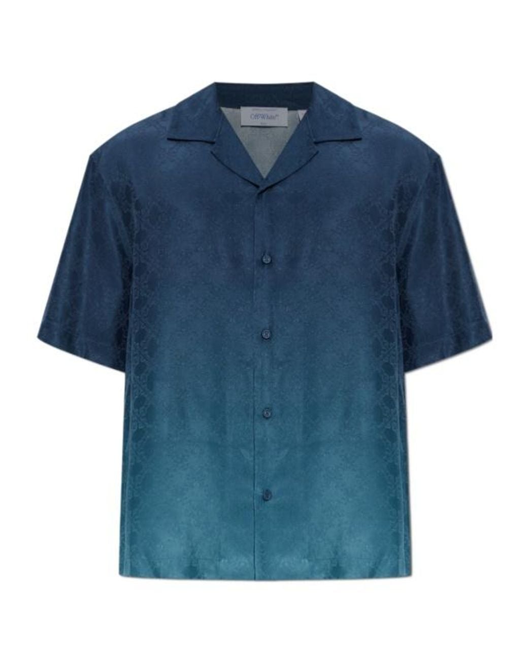 Off-White c/o Virgil Abloh Blue Monogrammed Button-Up Shirt for men