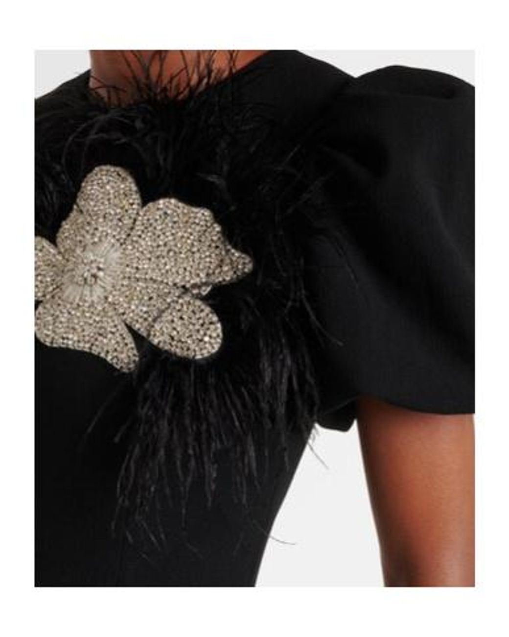 Rebecca Vallance Black Embellished Crepe Dress