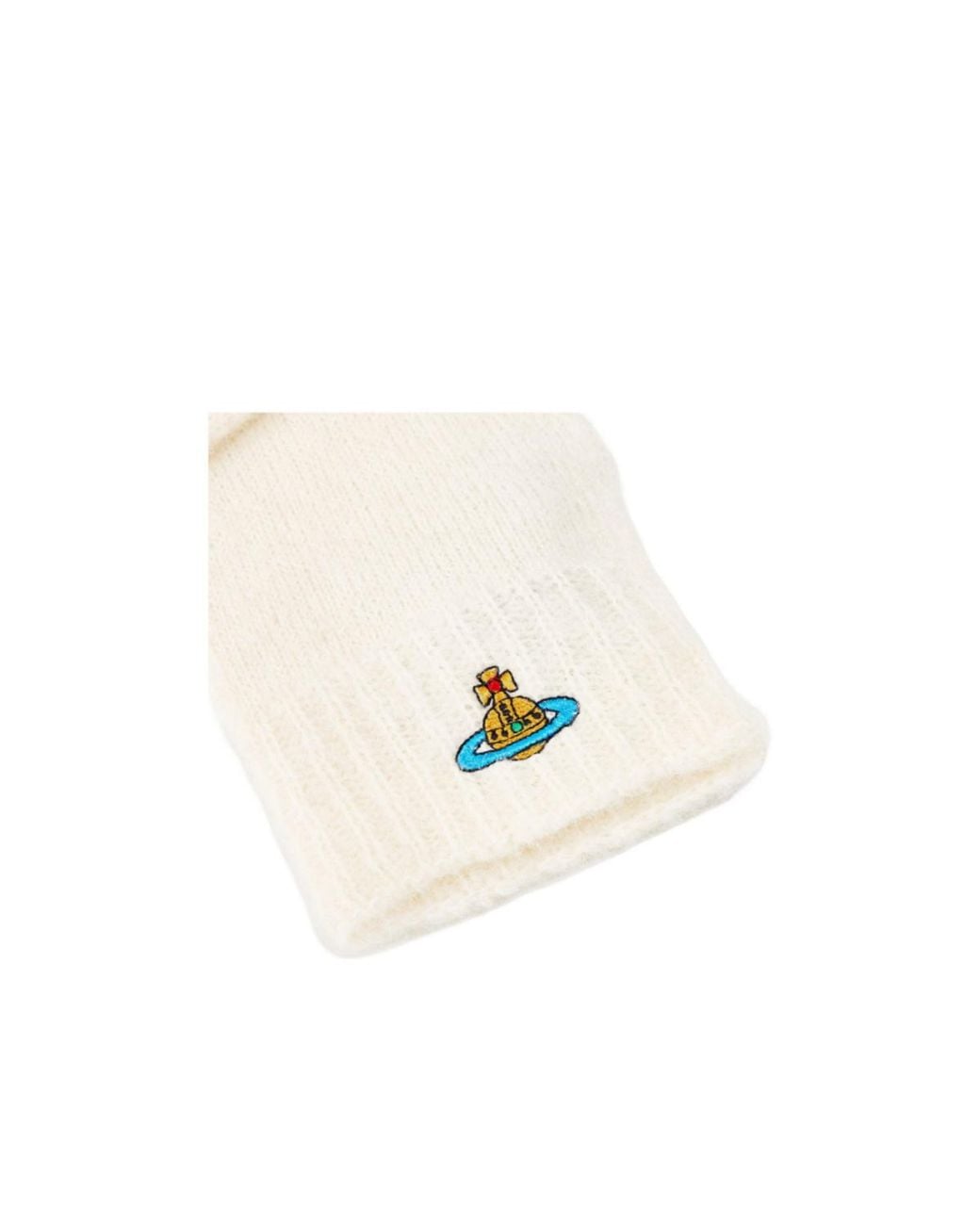 Vivienne Westwood White Fluffy Knitted Gloves