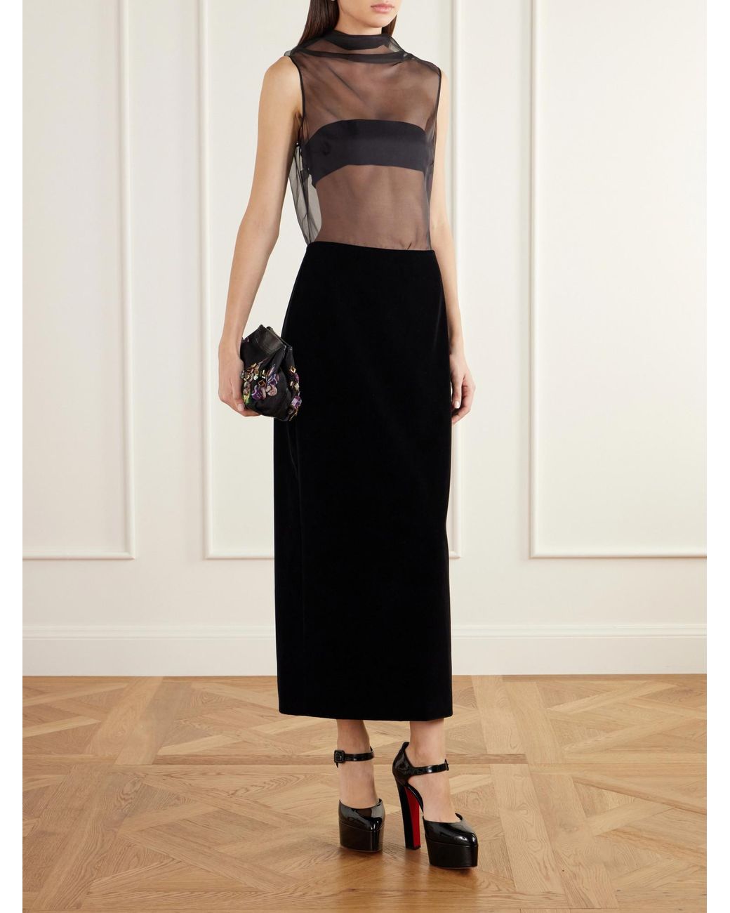 Christian Louboutin Black Patent-Leather Mary Jane Pumps