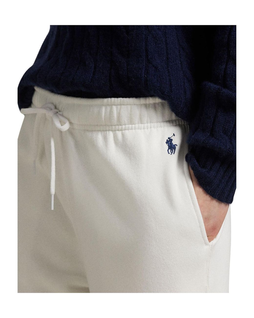 Polo Ralph Lauren White Logo Embroidered Drawstring Pants