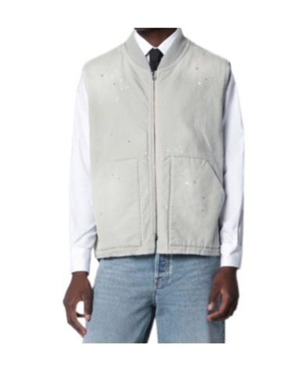 Maison Margiela Gray Zip-Up Sleeveless Gilet for men