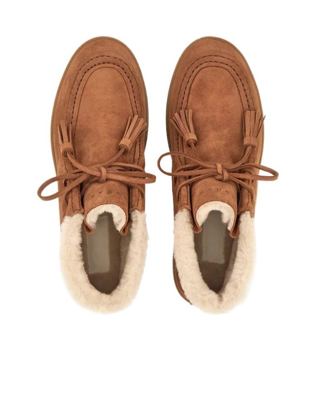 Hogan Brown Lace-Up Round Toe Boots