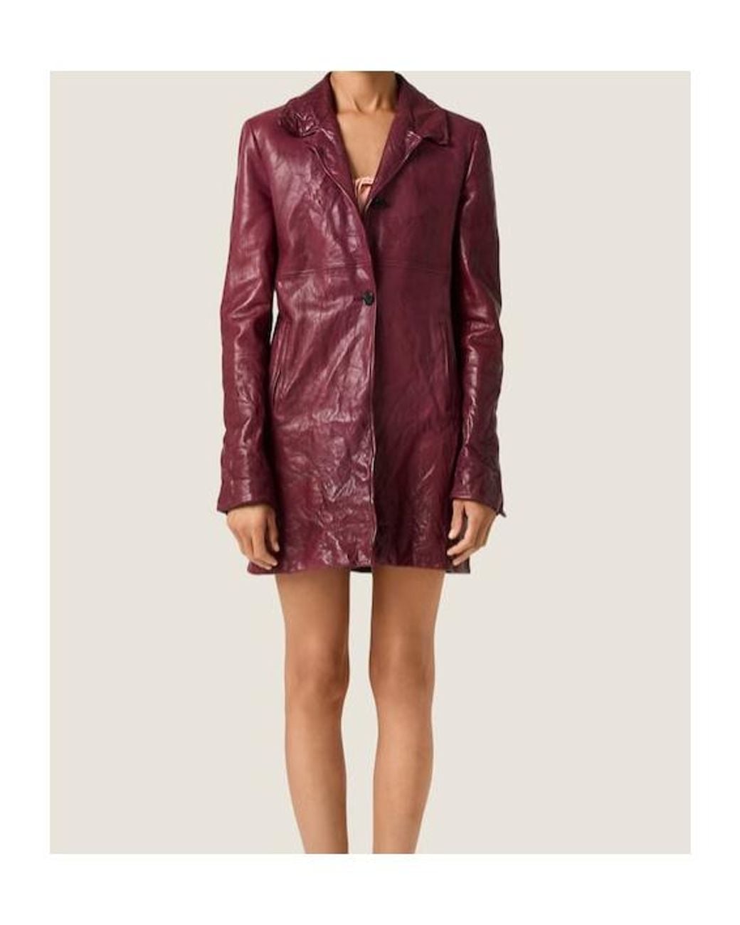 Miu Miu Purple Leather Coat