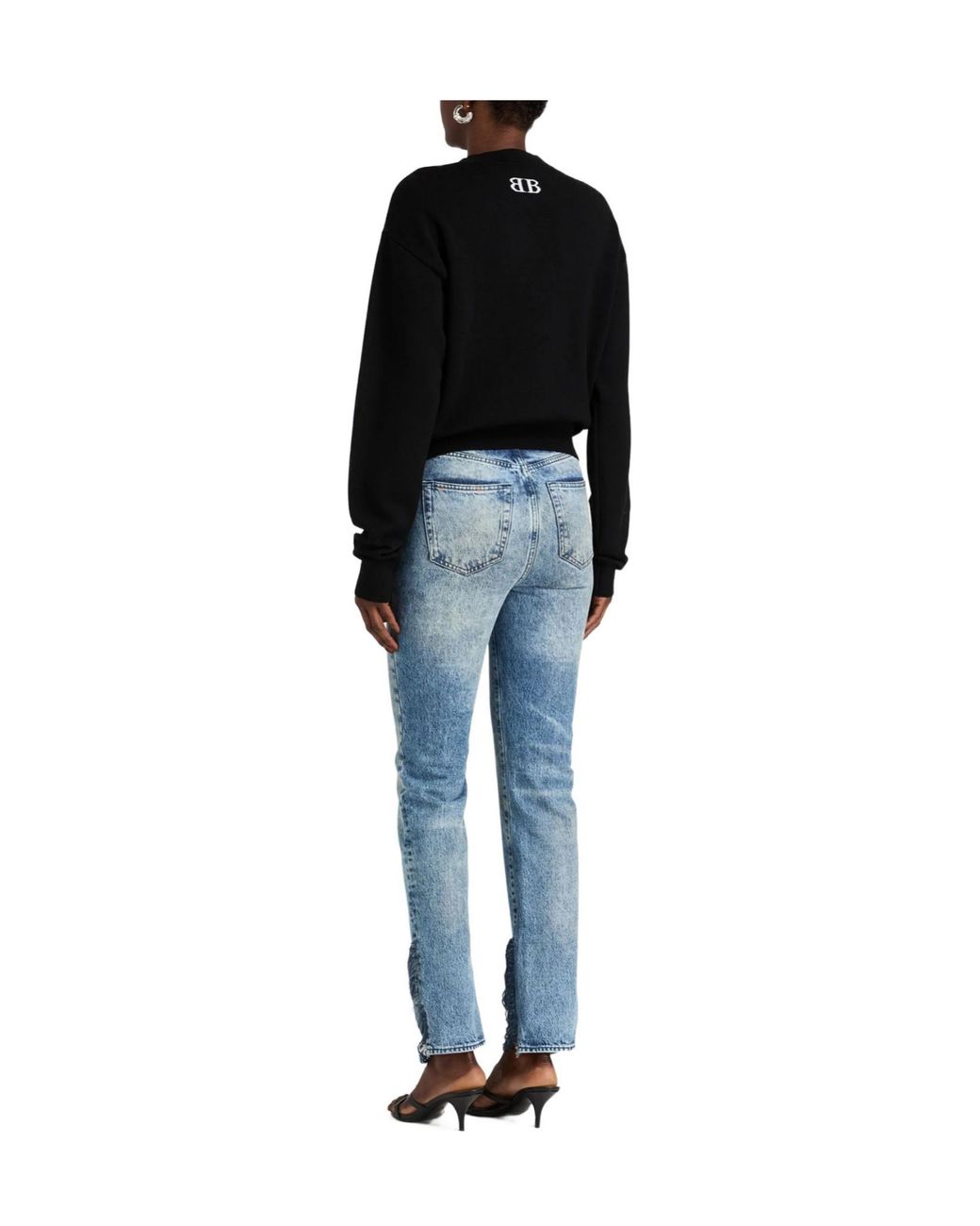 Balenciaga Black Two-Tone Thin Knit Top