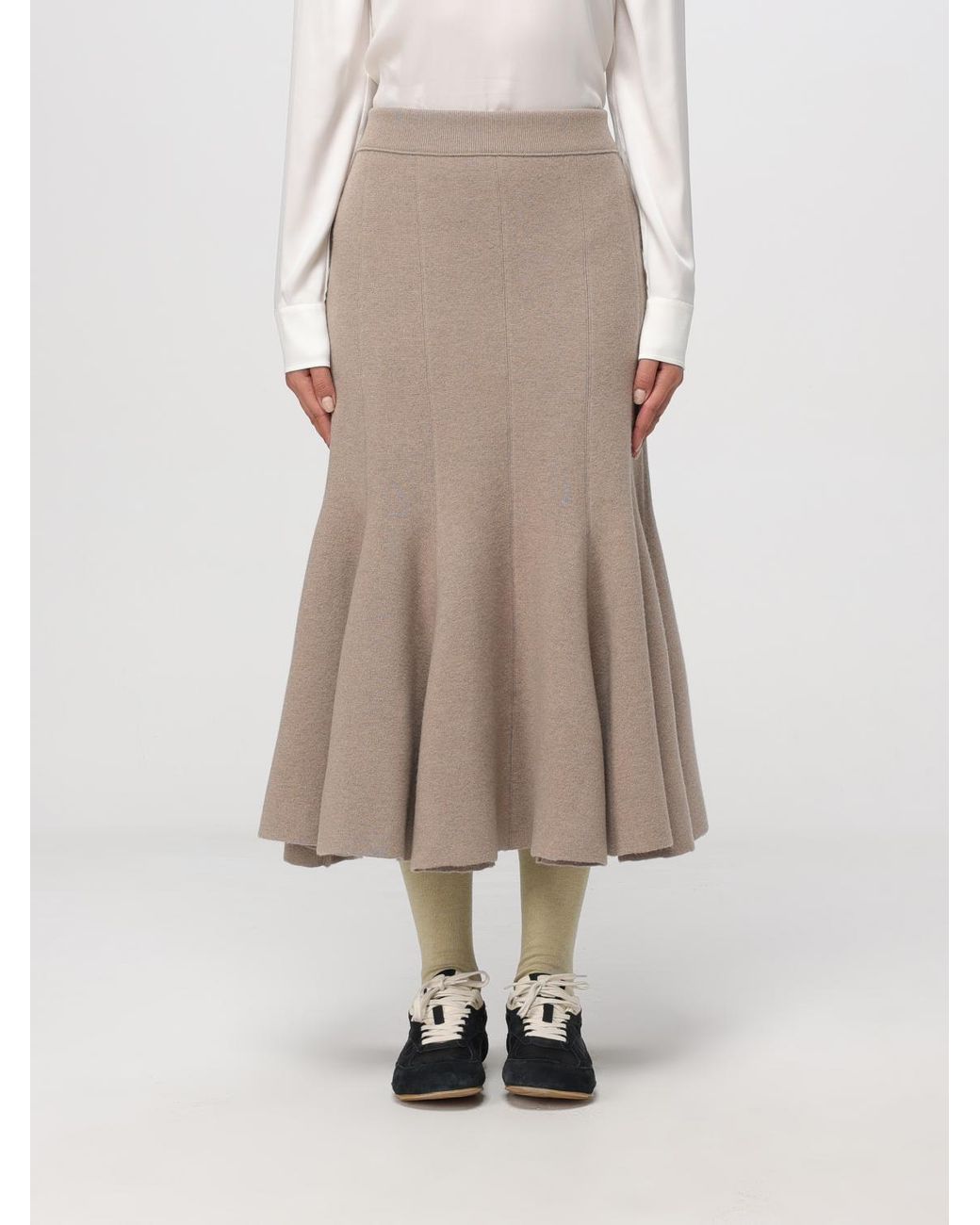 Bottega Veneta Brown Pleated Skirt