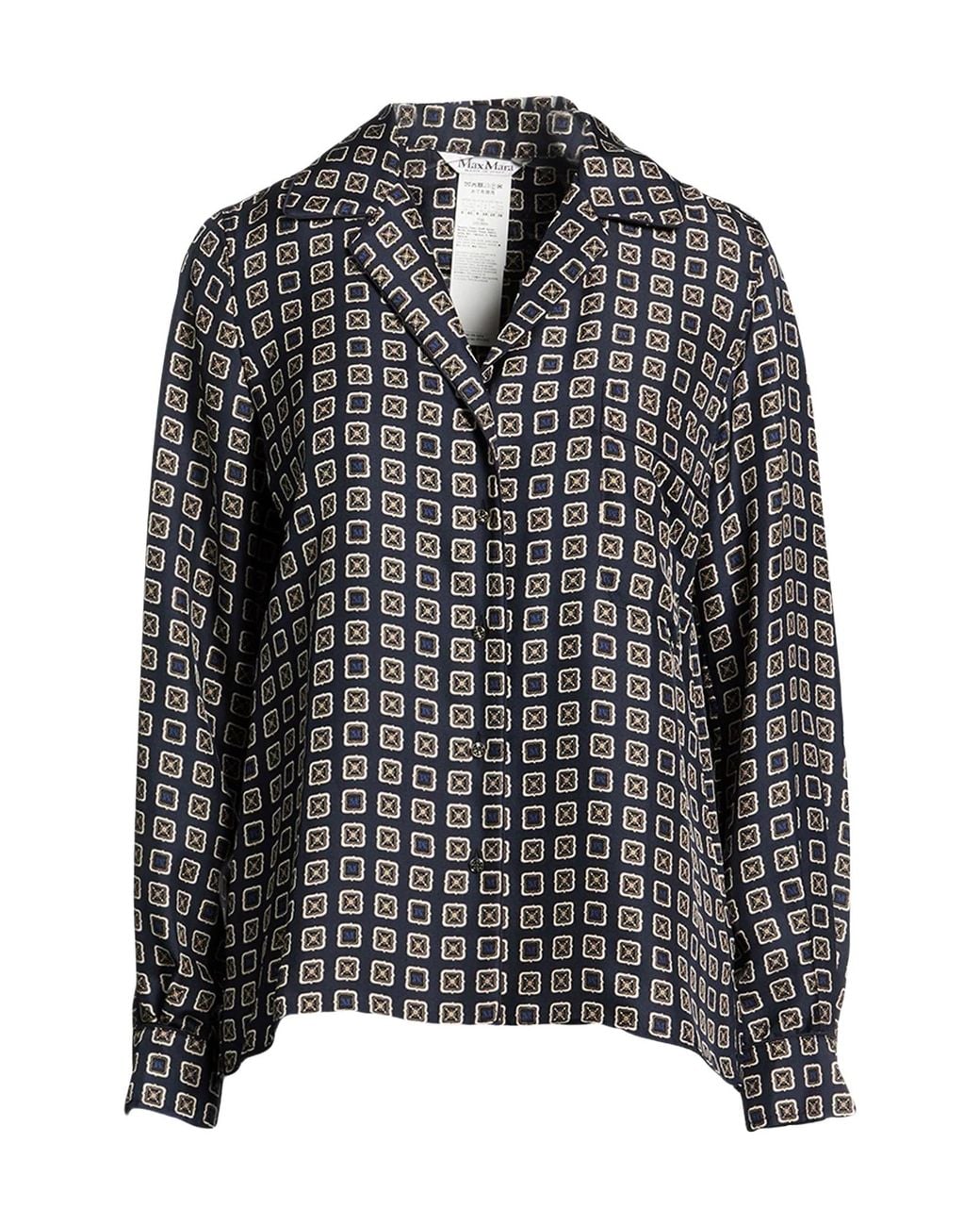 Max Mara Black Silk Shirts Blouses