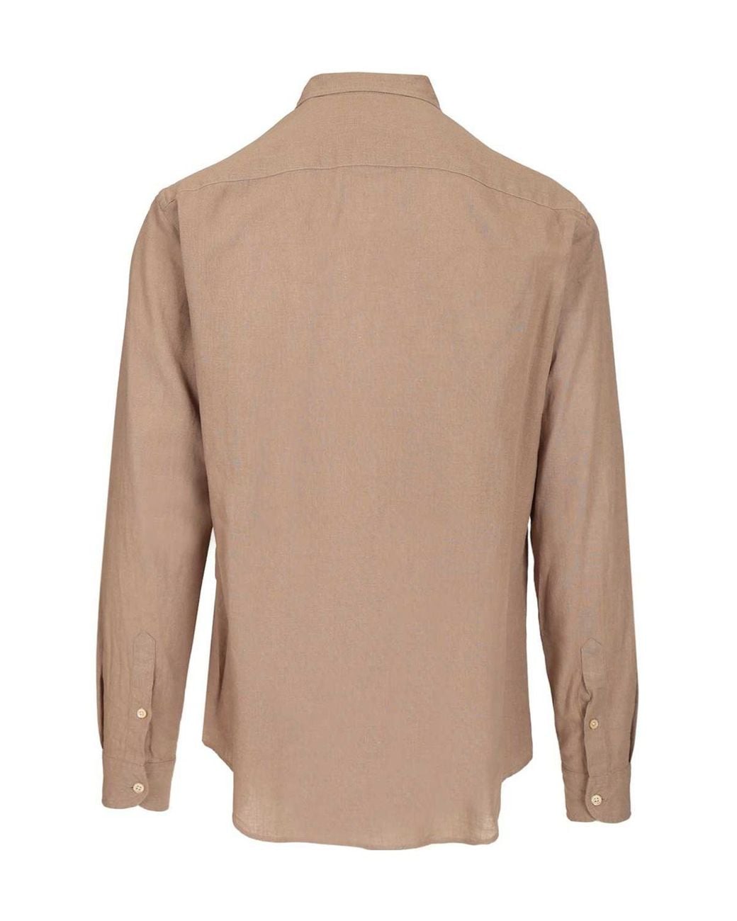 Emporio Armani Brown Linen Blend Regular Fit Shirt for men