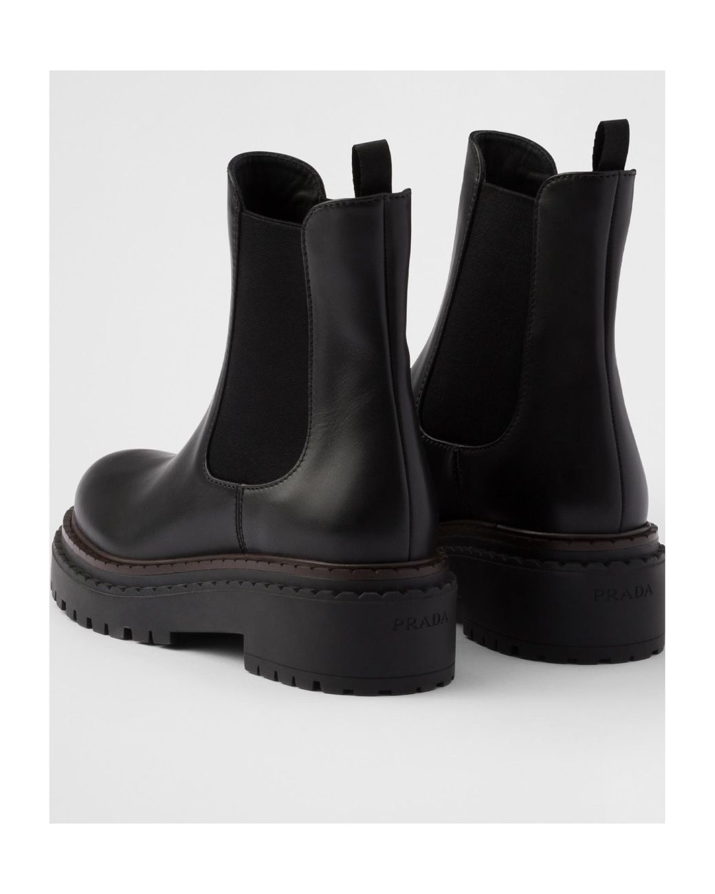 Prada Black Round-Toe Chelsea Boots