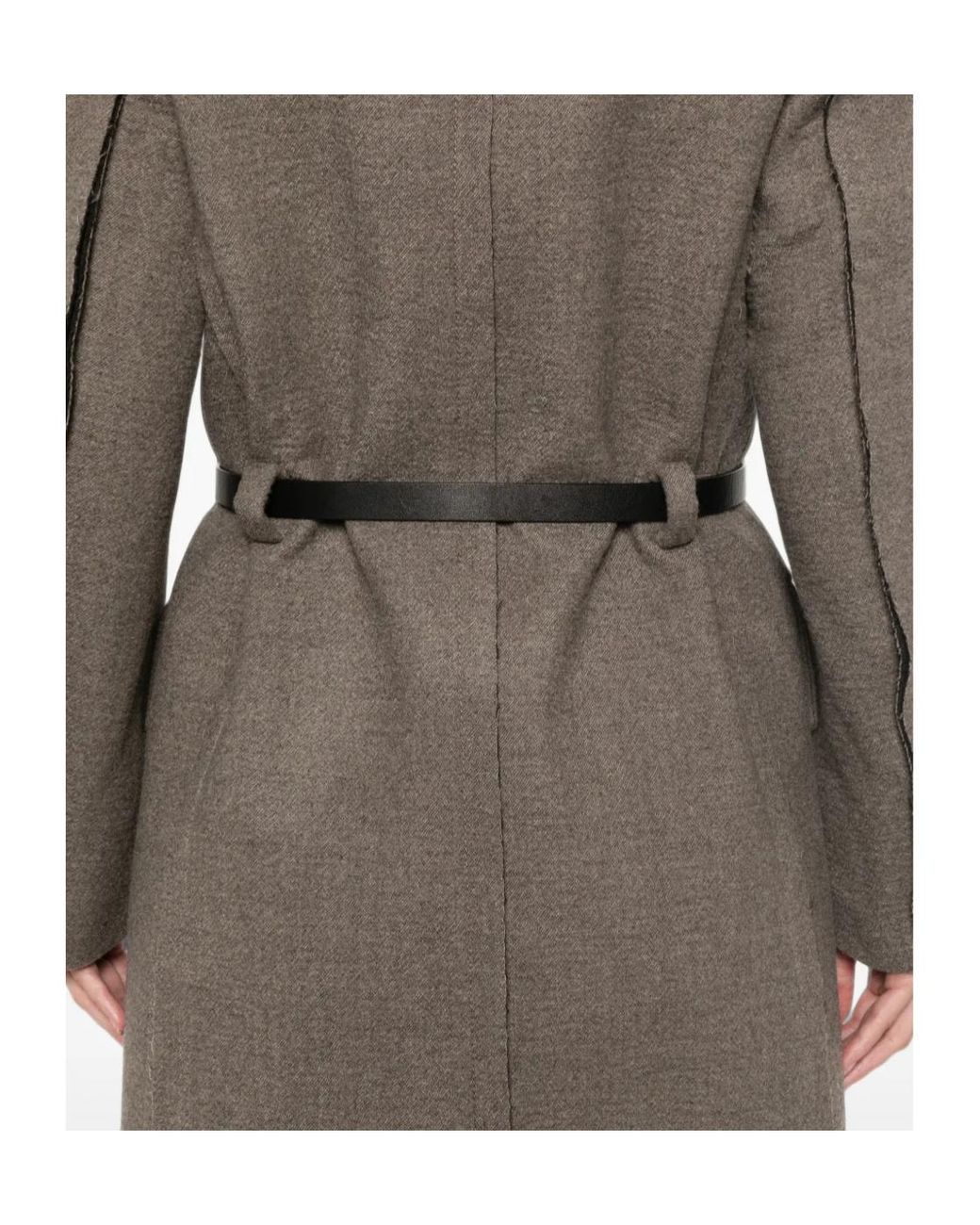 Seafarer Brown Double-Breasted Belted Coat