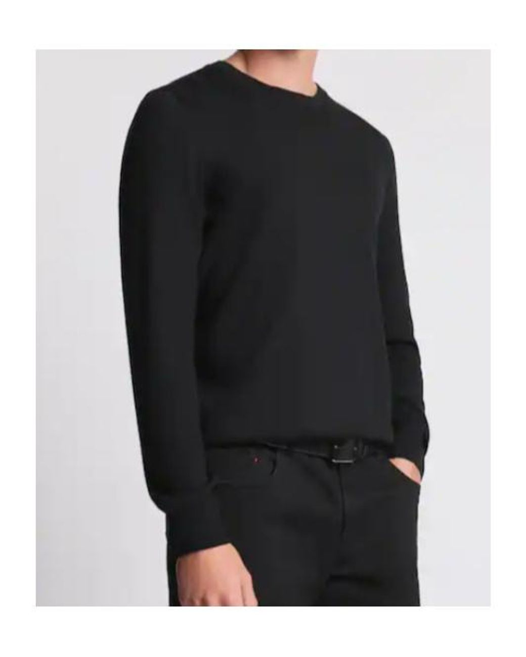 Fay Black Round-Neck Jumper for men