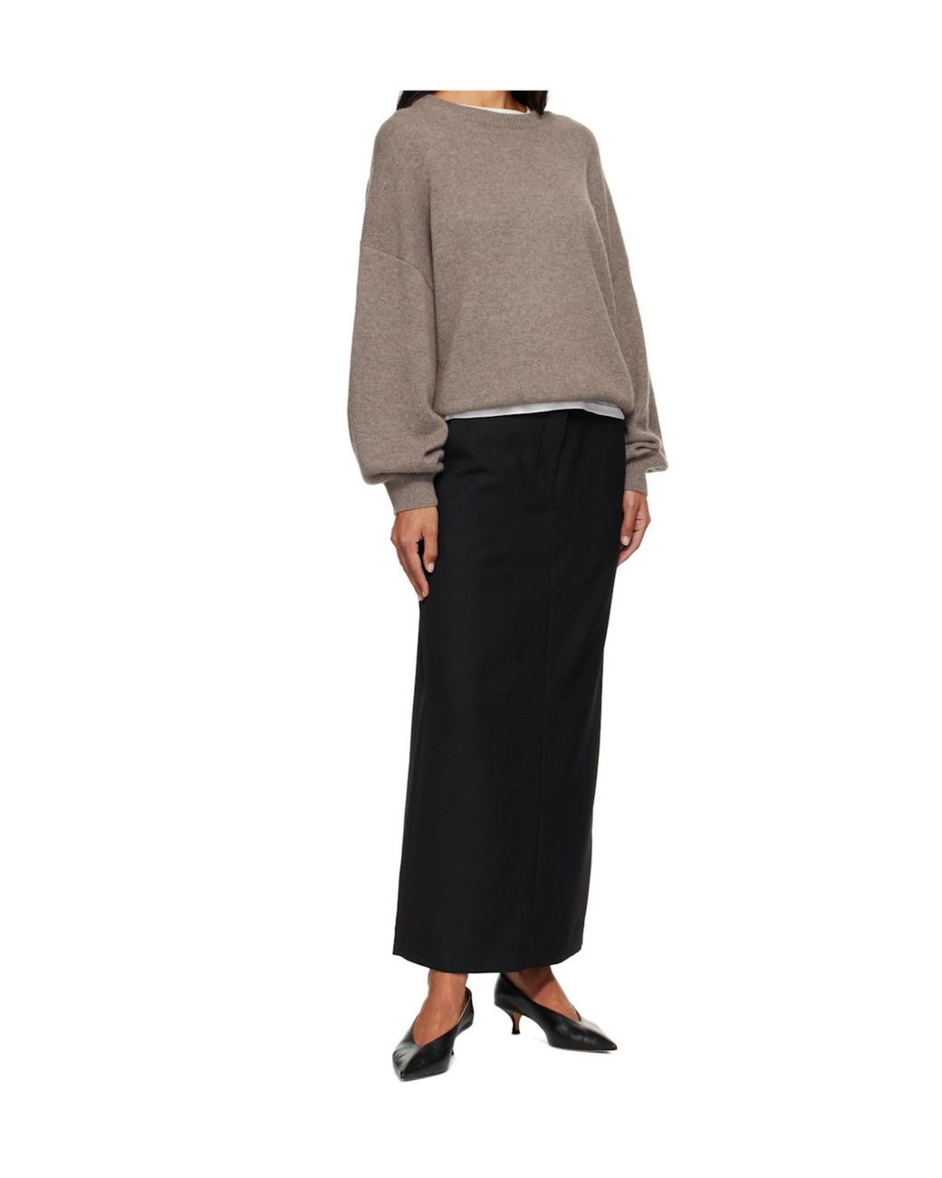 Lisa Yang Gray Veira Crew-Neck Knitted Sweater
