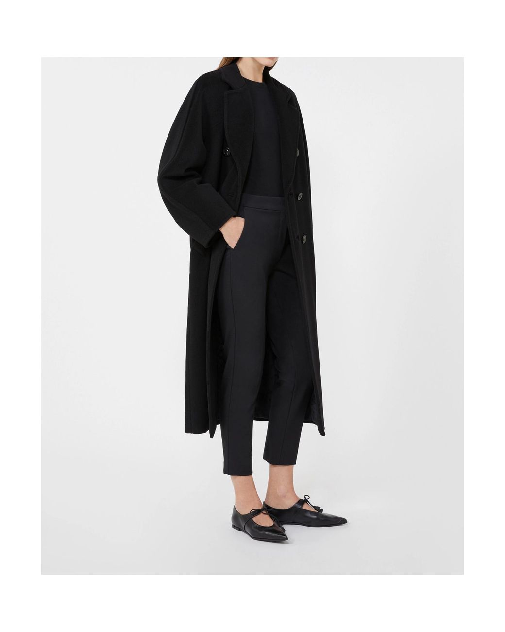 Max Mara Black Pressed Crease Cropped Trousers