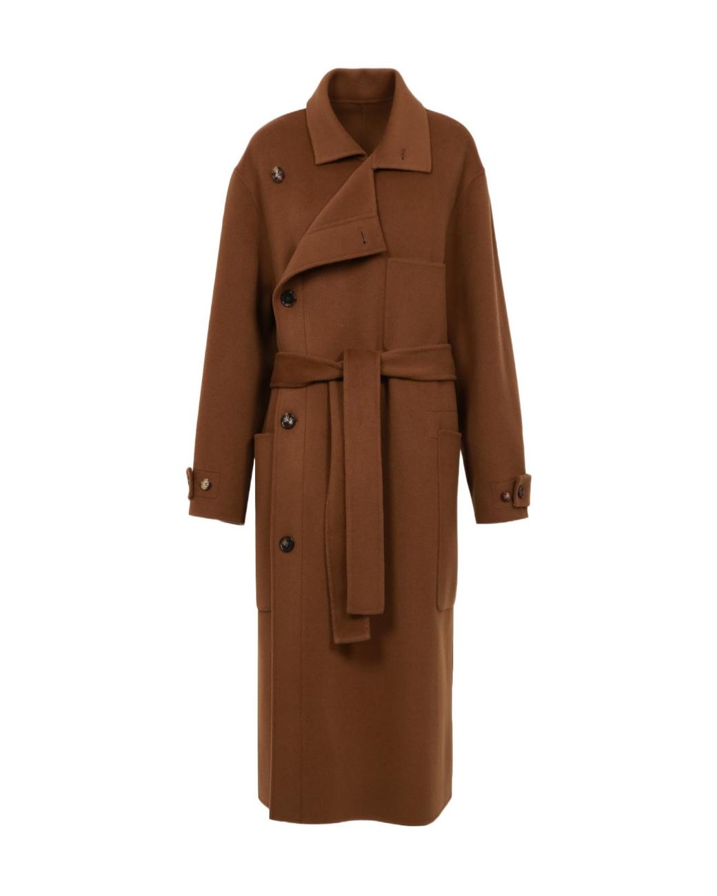 Philosophy Di Lorenzo Serafini Brown Tie-Up Long-Sleeve Coat
