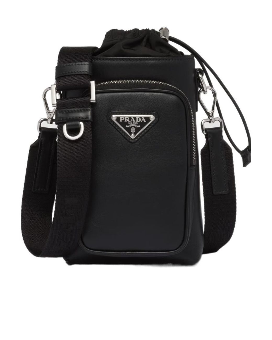 Prada Black Leather Smartphone Case for men