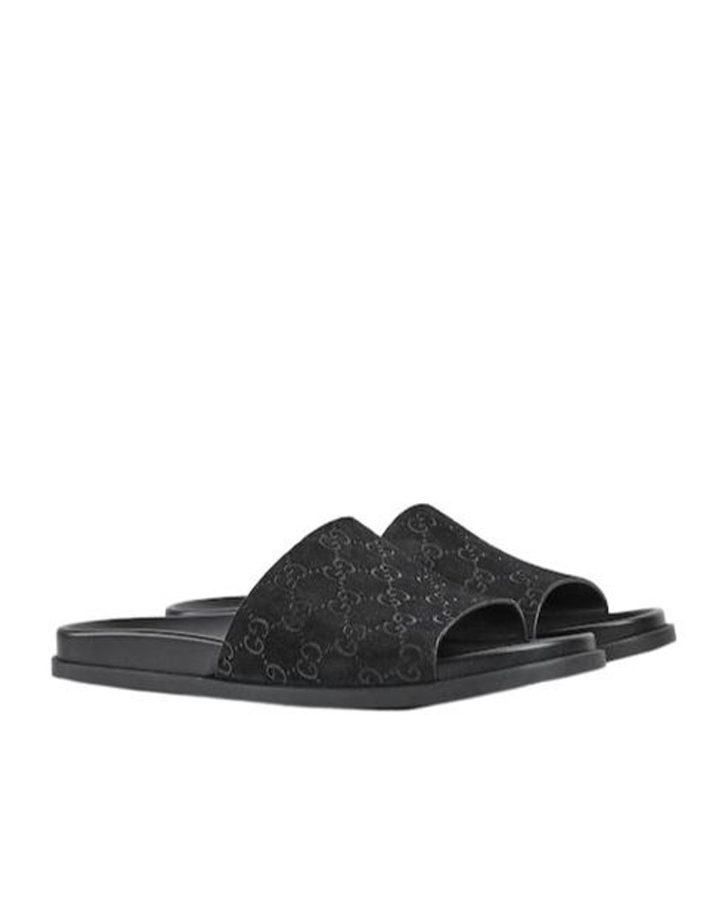 Gucci Black Logo Detailed Slide Sandals for men