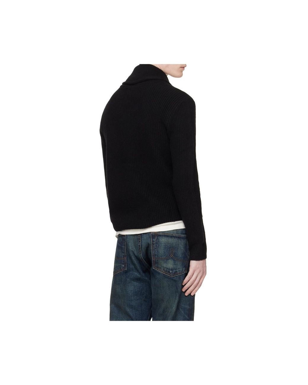 RRL Black Ralph Lauren Shawl Collar Cardigan for men
