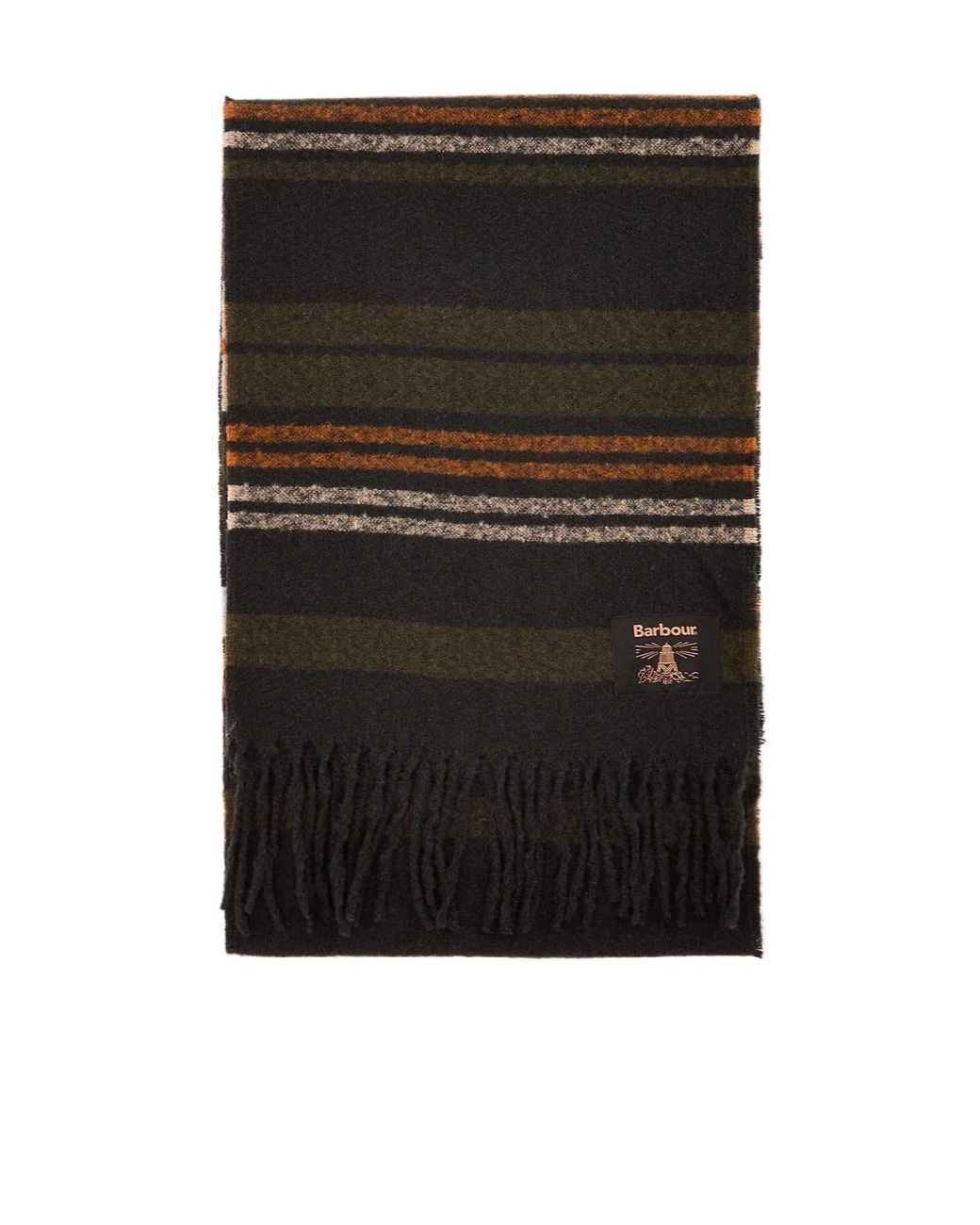 Barbour Black Striped Scarf for men