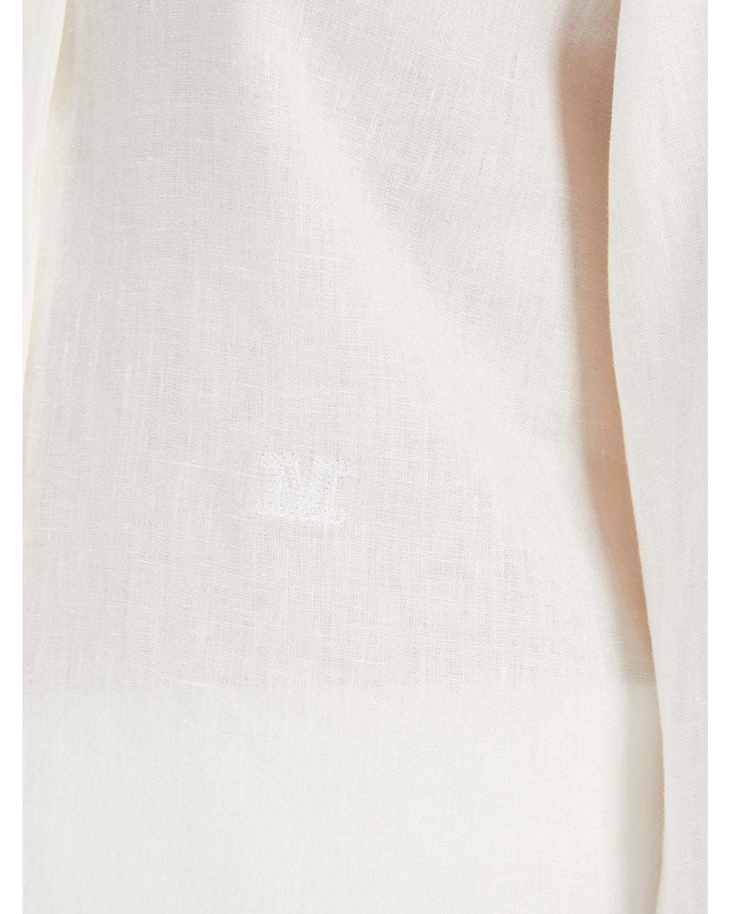 Max Mara White Abisso Logo Embroidered Button-Up Shirt