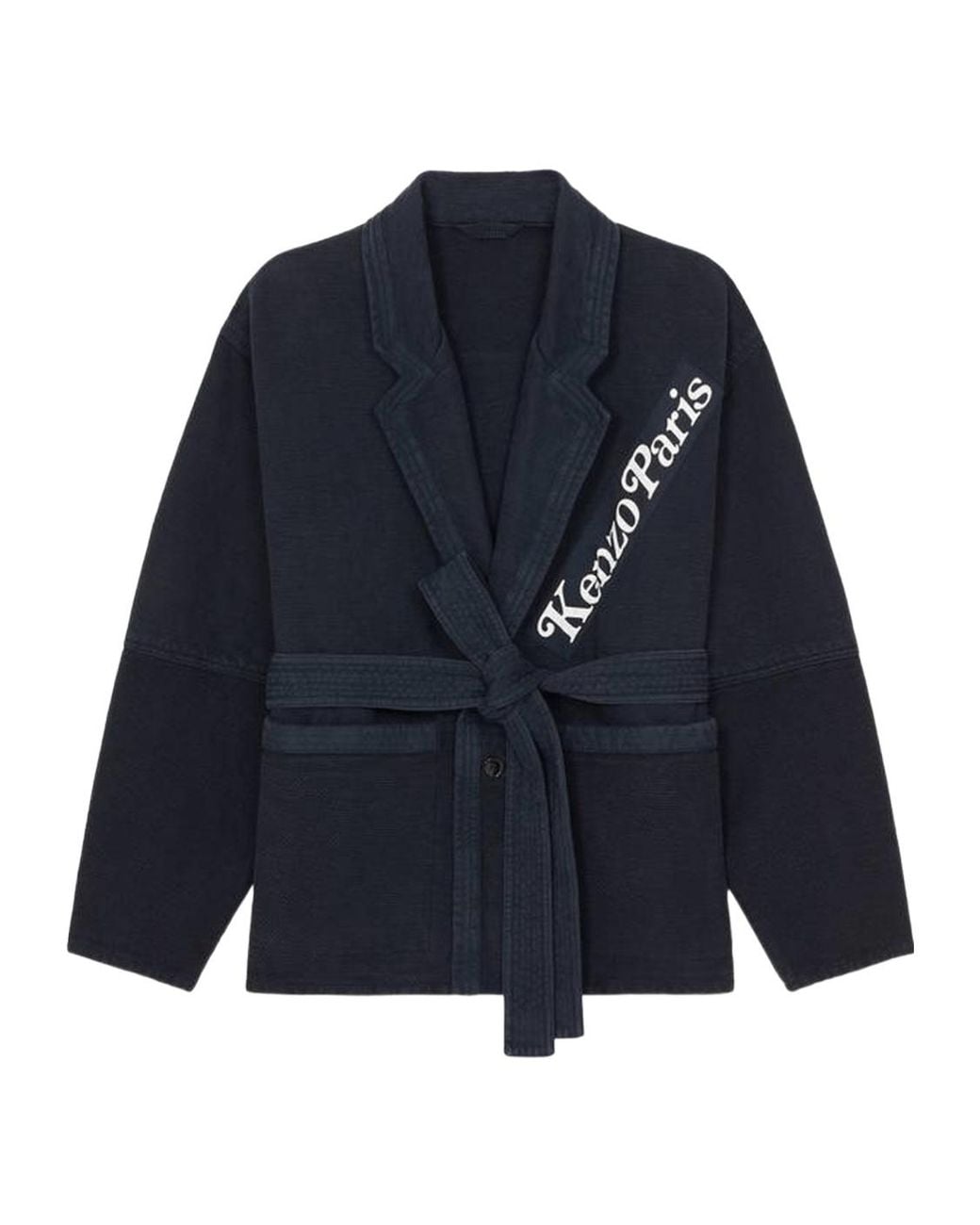 KENZO Blue Logo Patch Workwear Jacket for men