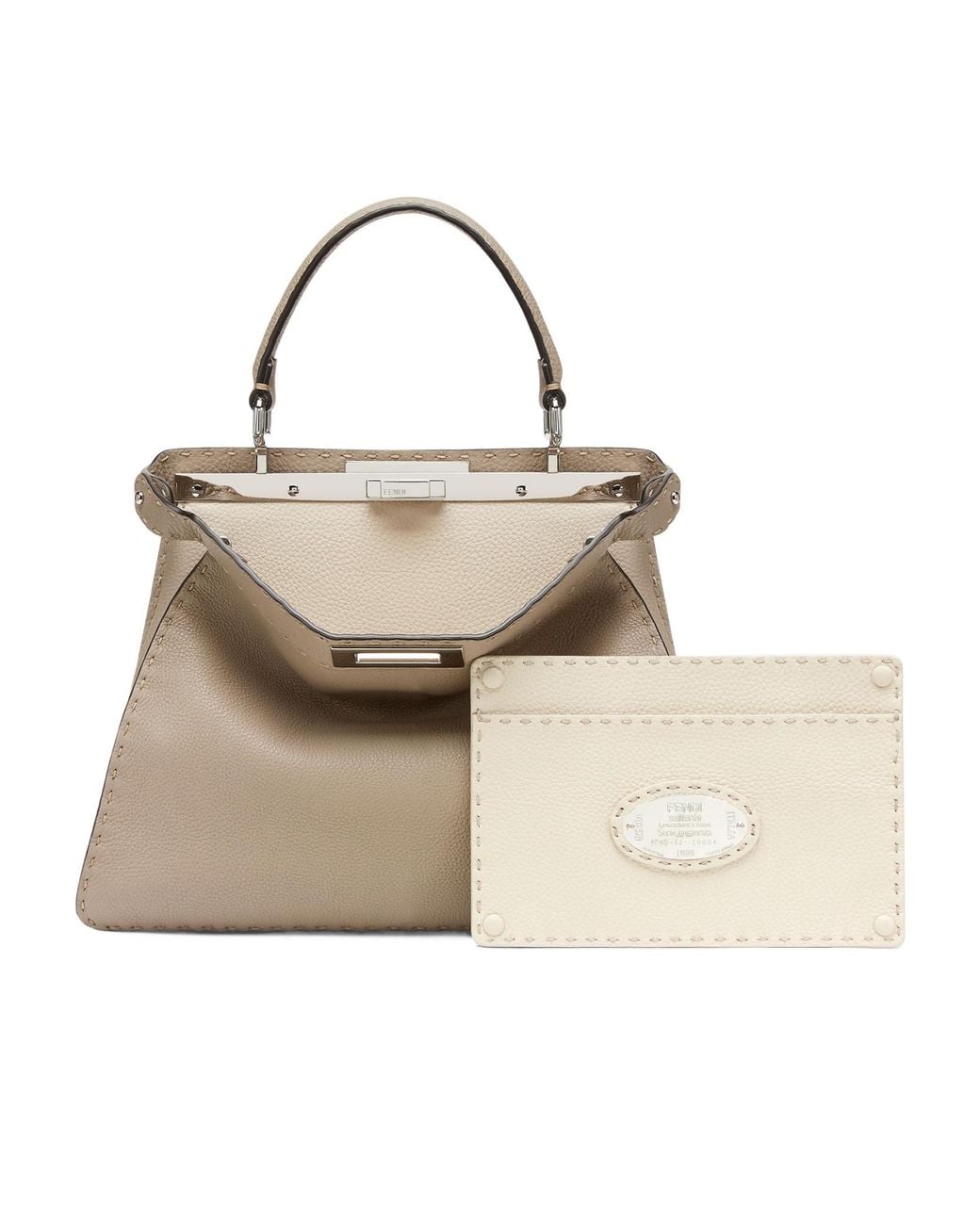Fendi Natural Dove Selleria Bag With 1414 Hand-Sewn Topstitches