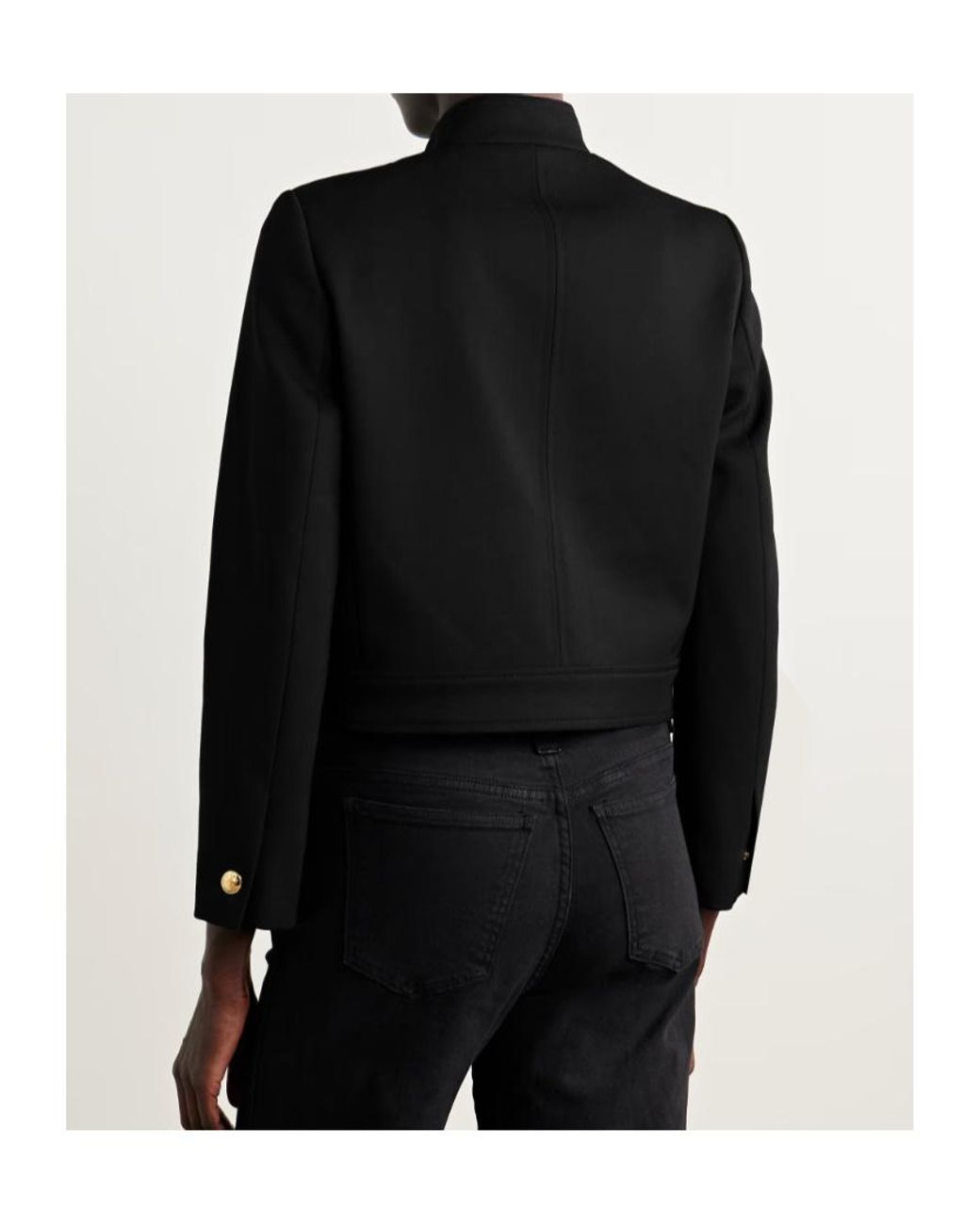 Nili Lotan Black Hadley Cropped Wool-Twill Jacket