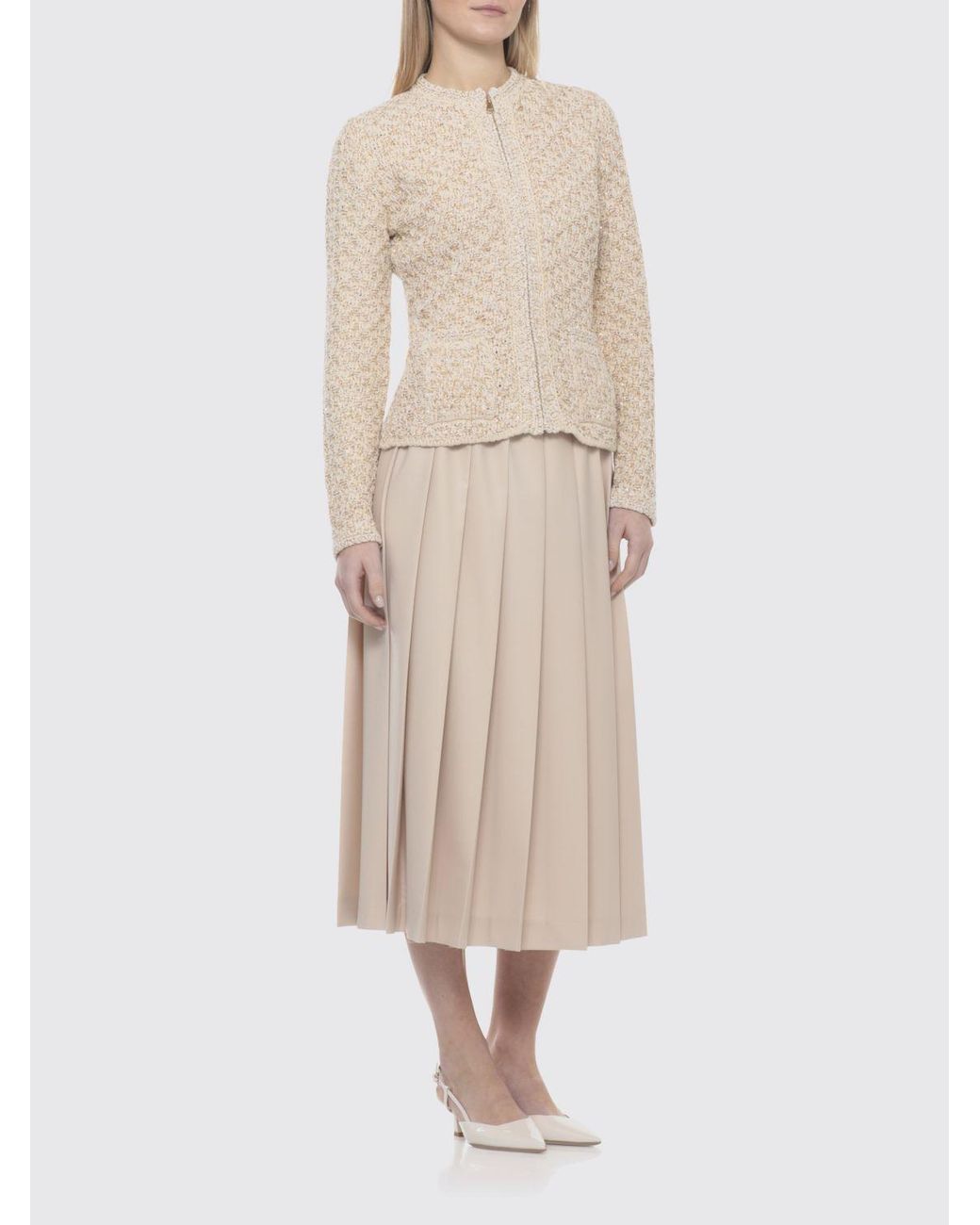 Fabiana Filippi Multicolor Denim Effect Sequin Tweed Jacket