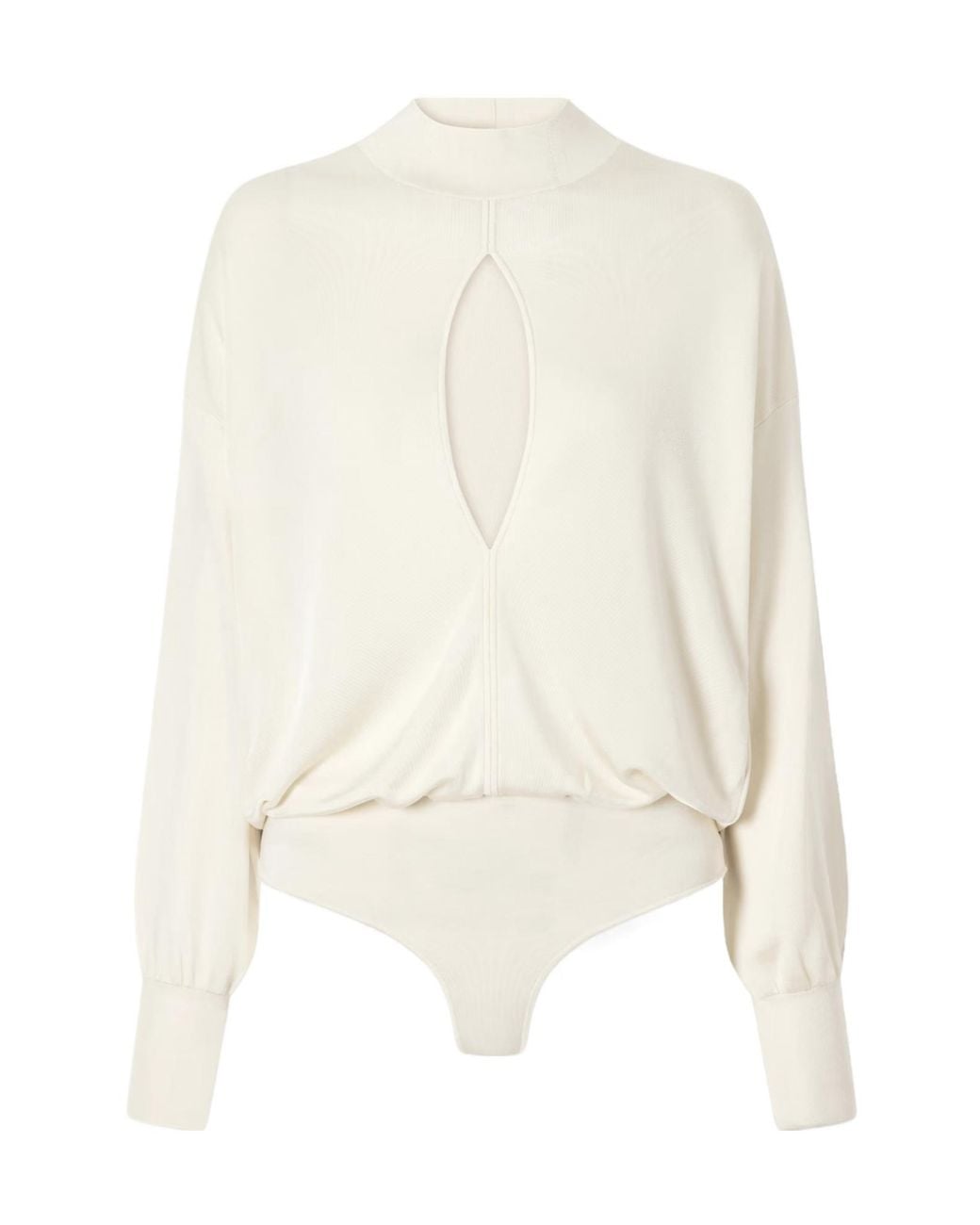 Galvan White Cream Turtleneck Bodysuit